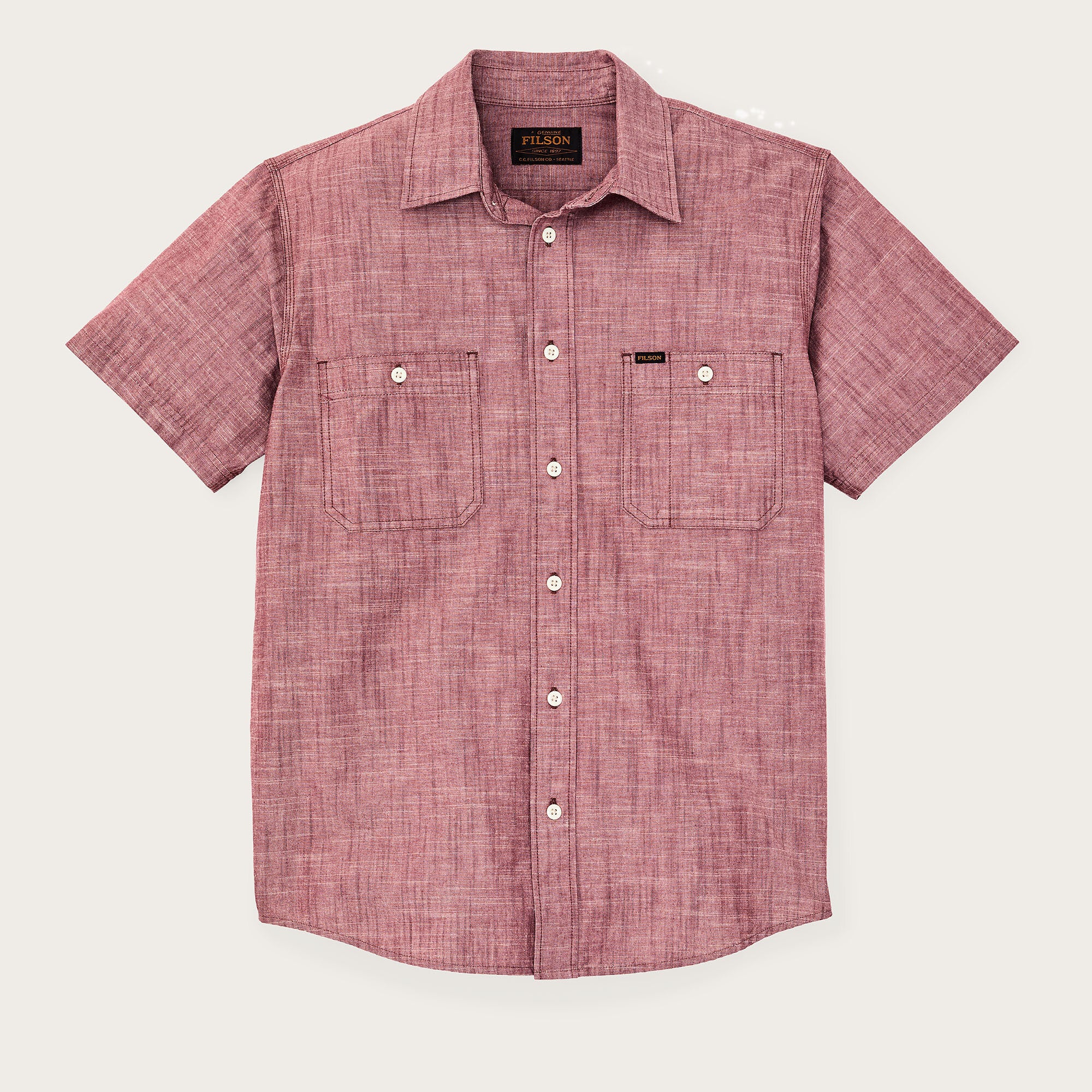 SHORT SLEEVE CHAMBRAY SHIRT