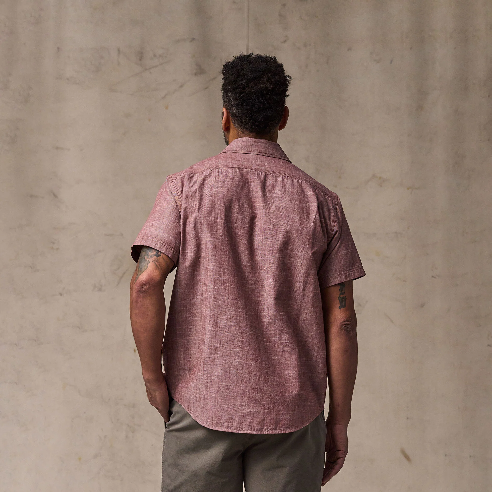 SHORT SLEEVE CHAMBRAY SHIRT - Image 8