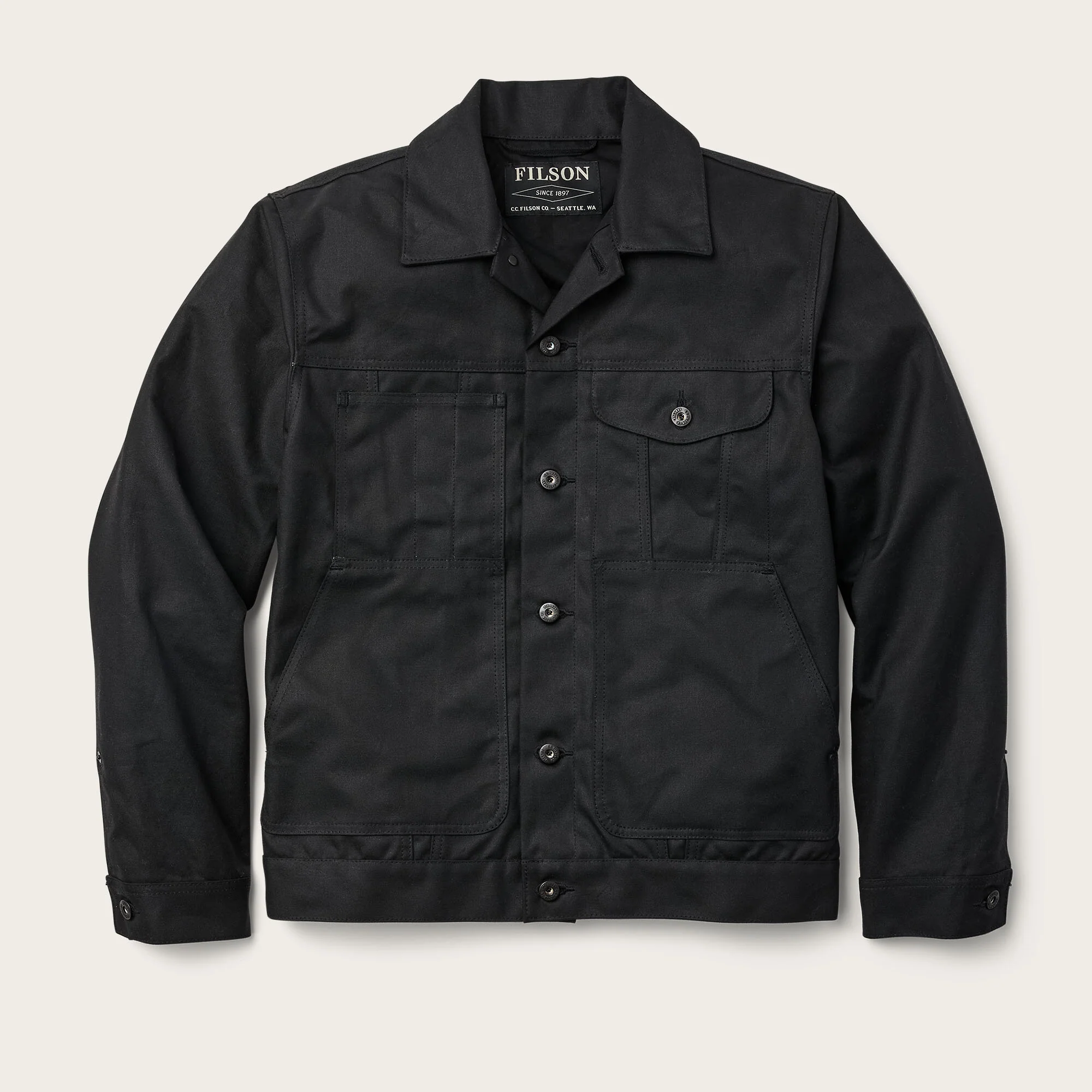 VESTE CRUISER EN TIN CLOTH DOUBLÉE COURTE